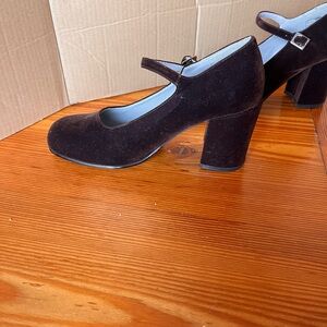 Unlisted Dark Brown Velvet Mary Jane Heels